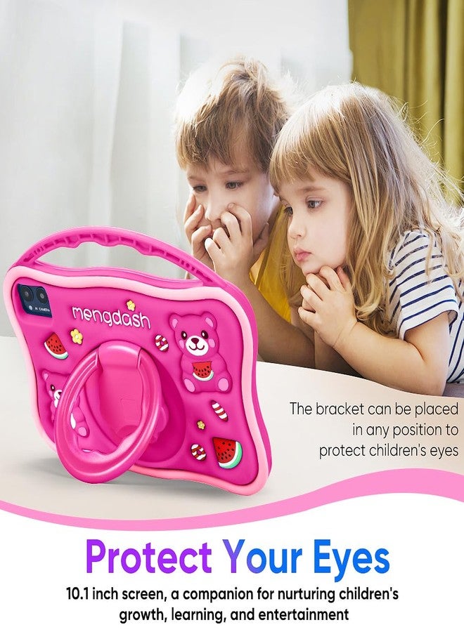 MengDash Kids Tablet, 10.1 inch Tablet for Kids 3-10, Educational Learning Toddler Tablet Android 14, 8(4+4) GB RAM+64GB ROM Storage, 5G WiFi, Baby Girl boy Gift (Red) - Image 3